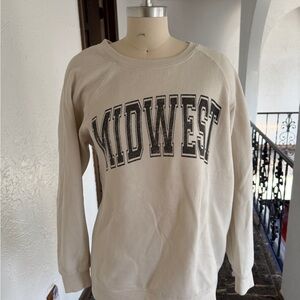 Thread & Supply Cream Crewneck Sweatshirt with 'MIDWEST' Graphic